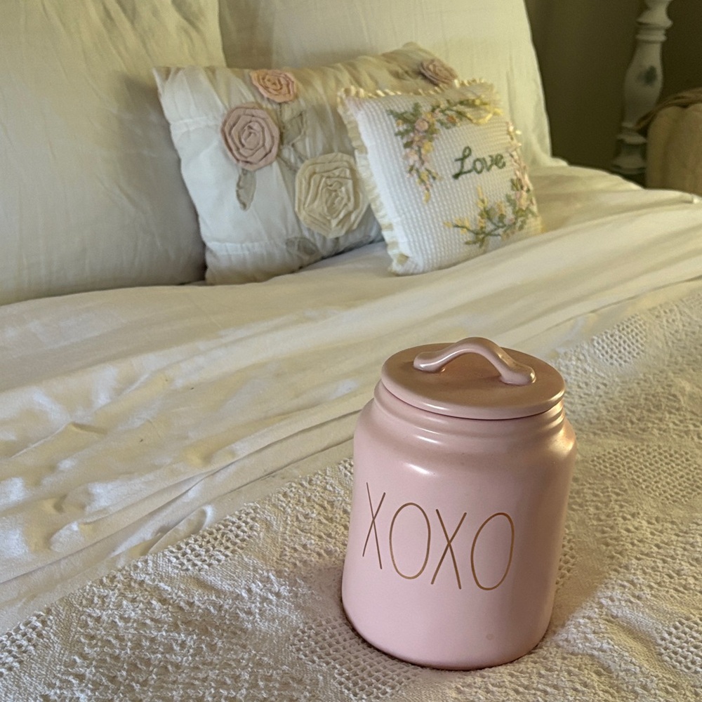 RAE DUNN Pink ceramic Canister